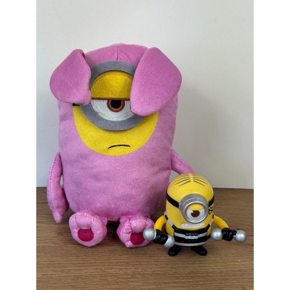 Illumination Minions Plush & Figure Bundle Pink Yellow Movie Toys